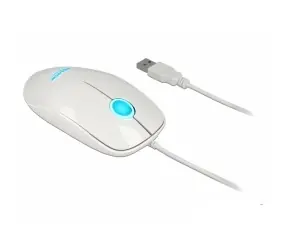 Delock 12537 bílá / Optická myš / 1200dpi / 3 tlačítka + rolovací kolečko / USB
