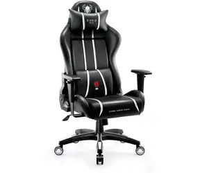 Diablo X-One 2.0 King černo-bílá / herní židle / nastavitelná / syntetická kůže / pojezdová kolečka / nosnost 180 kg