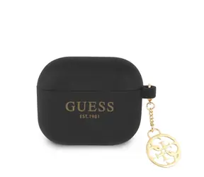 GUESS 4G Charm Silikonové Pouzdro pro Airpods 3 černá