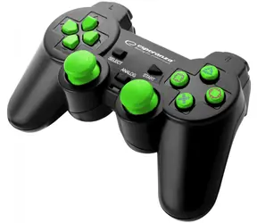 Esperanza EGG107G Trooper černo-zelená / gamepad / vibrační systém / 12 tlačítek / pro PC a PS3