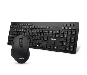 Niceboy MK10 Combo černá / Set bezdrátové klávesnice a myši / CZ&SK layout / 1600 DPI / 2.4 GHz USB dongle