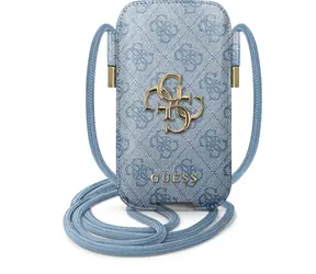 GUESS PU 4G Metal Logo Pouch L modrá