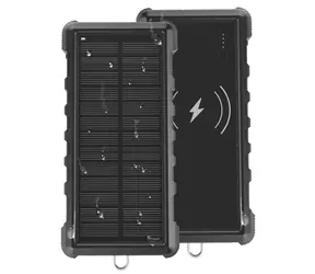 Viking W24W 24000mAh černá / Solární outdoorová power banka / bezdr. nabíjení / 2x USB & USB-C / 12V / max. 2A