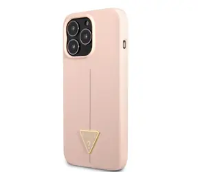 GUESS Silicone Line Triangle Zadní Kryt pro Apple iPhone 13 Pro Max růžová