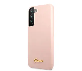 GUESS Silicone Metal Logo Zadní Kryt pro Samsung Galaxy S22+ růžová