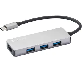 Sandberg Saver USB-C HUB stříbrná / 1x USB 3.0 a 3x USB 2.0