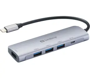 Sandberg Saver USB-C HUB stříbrná / 4x USB 3.0 