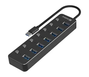 Sandberg USB-A HUB černá / 7x USB 3.0
