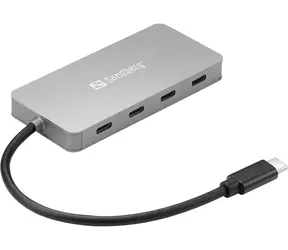 Sandberg USB-C HUB stříbrná / 4x USB-C 3.0 / 15 cm 
