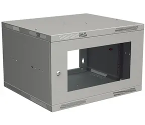 Solarix rozvaděč nástěnný skládaný SENSA LITE 9U 450mm - dveře sklo / RAL 7035