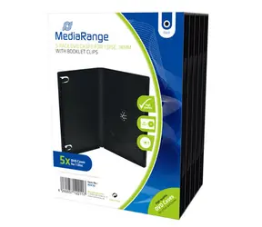 MediaRange DVD obal pro 1 disk černá (5ks) / 14 mm