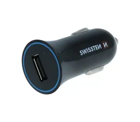 SWISSTEN CL Autonabíječka 1A + microUSB kabel černá