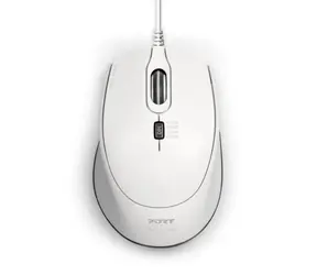 PORT CONNECT SILENT 900712 bílá / drátová myš / USB-A + USB-C / 3600 DPI / 1.6m