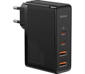 Baseus nabíječka GaN2 černá / 100W / 2x USB-A a 2x USB-C / 3A