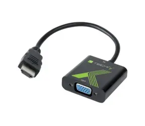 Techly IDATA HDMI-VGA2A Redukce VGA F - HDMI M / včetně 3.5 mm