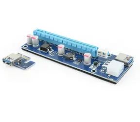 Gembird RC-PCIEX-03 modrá /  Riser card / PCI Express x1 > x16 / kabel