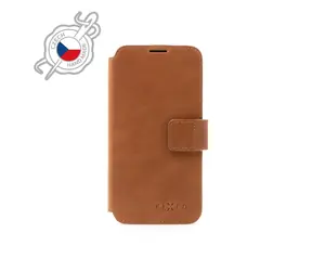 FIXED ProFit Kožené pouzdro typu kniha pro Apple iPhone 13 Pro hnědá