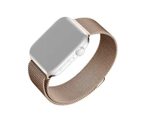 FIXED Mesh Strap Síťovaný nerezový řemínek pro Apple Watch 38 & 40 & 41mm růžově-zlatá