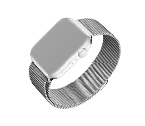 FIXED Mesh Strap Síťovaný nerezový řemínek pro Apple Watch 38 & 40 & 41mm stříbrná