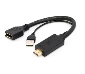 Gembird A-HDMIM-DPF-01 redukce černá / HDMI (M) na DisplayPort (F) / 10cm