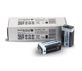 EverActive Pro Alkalické baterie 9V (6LR61) 10ks
