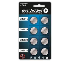 EverActive Lithium knoflíkové baterie 4 x CR2032 | 2 x CR2025 | 2 x CR2016