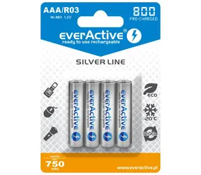EverActive Silver Line nabíjecí baterie AAA (R03) 800 mAh 4ks / Ni-MH