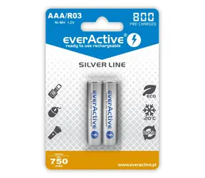 EverActive Silver Line nabíjecí baterie AAA (R03) 800 mAh 2ks / Ni-MH