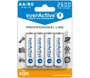 EverActive Professional Line nabíjecí baterie AA (R6) 2600 mAh 4ks / Ni-MH