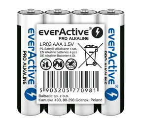 EverActive Pro Alkalické baterie AAA (LR03) - fólie 4ks 