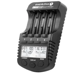 EverActive NC-1000 Plus / Nabíječka baterií / 1 až 4 AAA nebo AA / LCD / 5V USB out