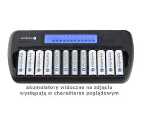 EverActive NC-1200 / Nabíječka baterií / až 12 baterii AAA nebo AA / LCD