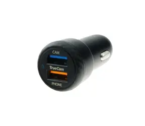 TrueCam rychlonabíječka do auta černá / USB / 2.4A & 3A / pro autokamery TrueCam 