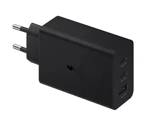SAMSUNG Power Adapter Trio napájecí adaptér 65W černá / 2x USB-C & 1x USB-A / rychlé nabíjení / 65 W