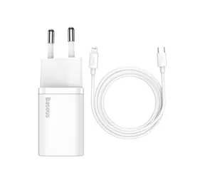 Baseus Super SI rychlonabíječka (20W) bílá / 20W / USB-C na Lighting / kabel 1m