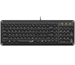 GENIUS Slimstar Q200 černá / Kancelářská klávesnice / drátová / USB / retro design / CZ+SK layout