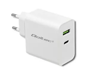 Qoltec 51718 adaptér 42W bílá / 5-20V / 2.4-3A / USB type C PD