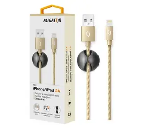 Aligator Premium Datový kabel 2A Lightning zlatá