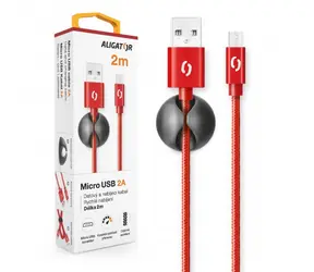 Aligator Premium Datový kabel 2A Micro USB 2m červená