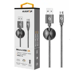 Aligator Premium Datový kabel 2A Micro USB černá
