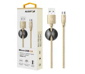 Aligator Premium Datový kabel 2A Micro USB zlatá