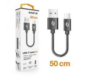 Aligator Premium Datový kabel 2A USB-C 50cm černá