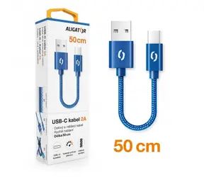 Aligator Premium Datový kabel 2A USB-C 50cm modrá