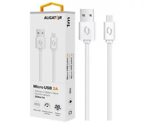 Aligator 2A Datový kabel  micro USB 1m bílá