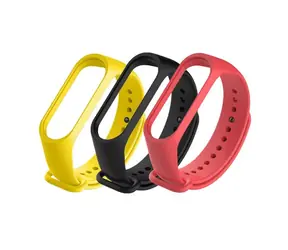 Xiaomi Mi Band Strap 3&4 černá & červená & žlutá (3ks) / Náhradní náramky pro Xiaomi Mi Band 3&4