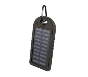 Setty GSM036554 černá / Solární PowerBank 5000 mAh / 5V / 1A / 2x USB-A výstup / 1x MicroUSB vstup