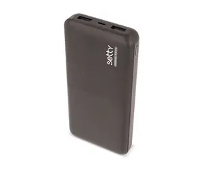 Setty GSM043160 černá / PowerBank 10000 mAh / 5V / 2.4A / 2x USB-A výstup / 1x MicroUSB vstup