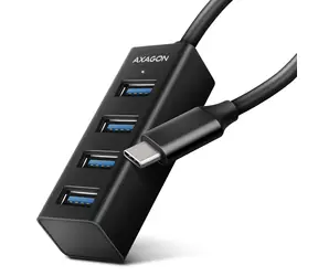 AXAGON HUE-M1C, 4x USB 3.2 Gen 1 MINI hub, kovový, kabel USB-C 20cm