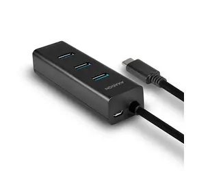 AXAGON HUE-S2C USB-C nabíjecí hub černá / 4x USB 3.2 / 2A / 40 cm 