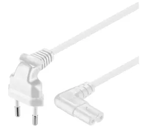 PremiumCord Kabel síťový 230V k magnetofonu se zahnutými konektory 3m bílá